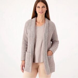 Barefoot Dreams CozyChic Directional Ribbed Cardigan Sz 2X